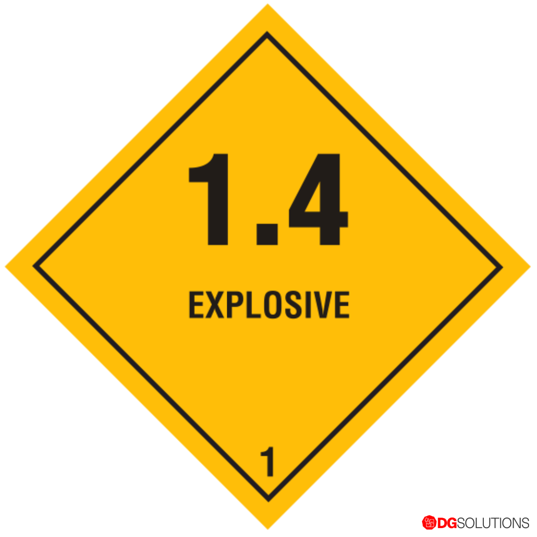 Class 1.4 Explosive Label – 100mm x 100mm, Roll of 500 for Dangerous Goods Compliance