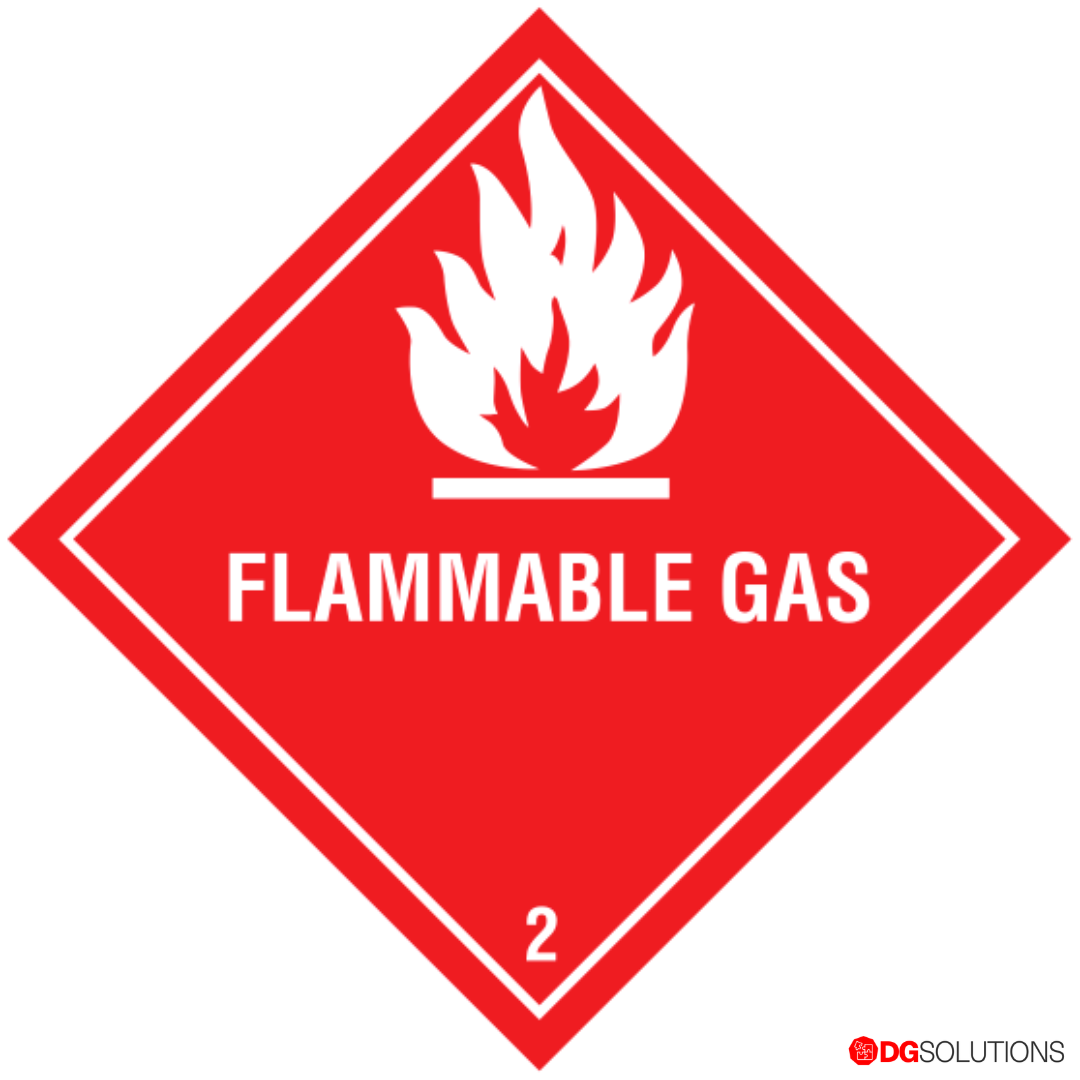 Class 2.1 Flammable Gas Label – 100mm x 100mm, Roll of 500 for Dangerous Goods Compliance
