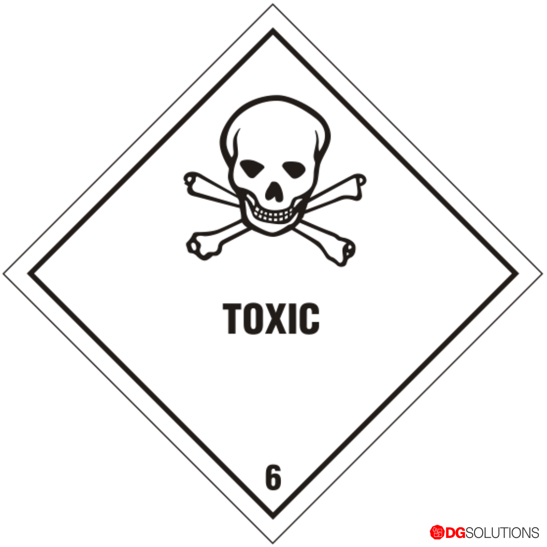 Class 6.1 Toxic Substance Label – 100mm x 100mm, Roll of 500