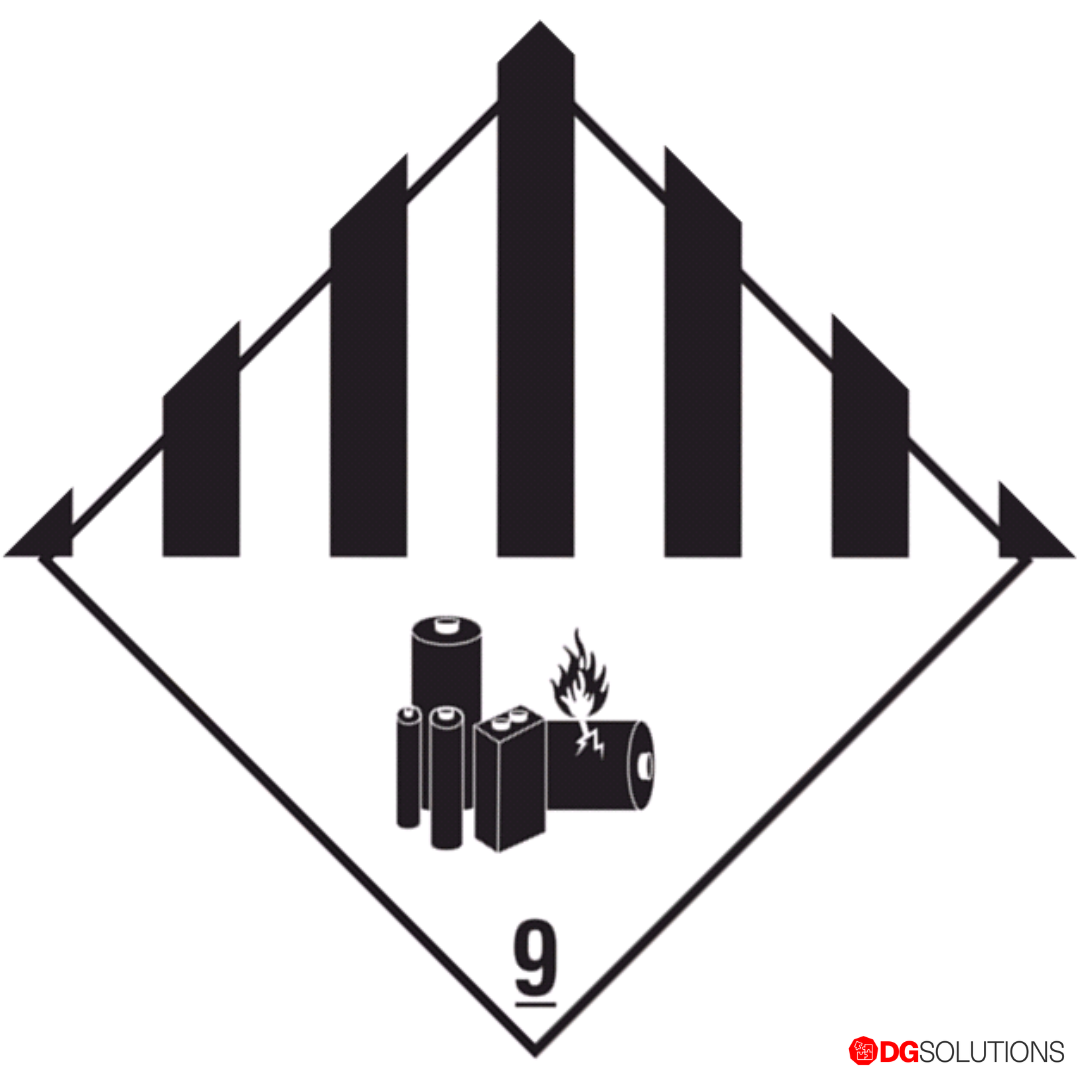 Class 9 Lithium Battery Label – 100mm x 100mm, Roll of 500