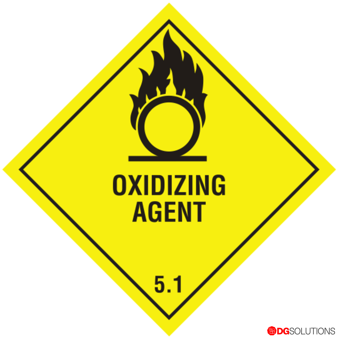 Class 5.1 Oxidising Substance Label – Compliant DG Placard