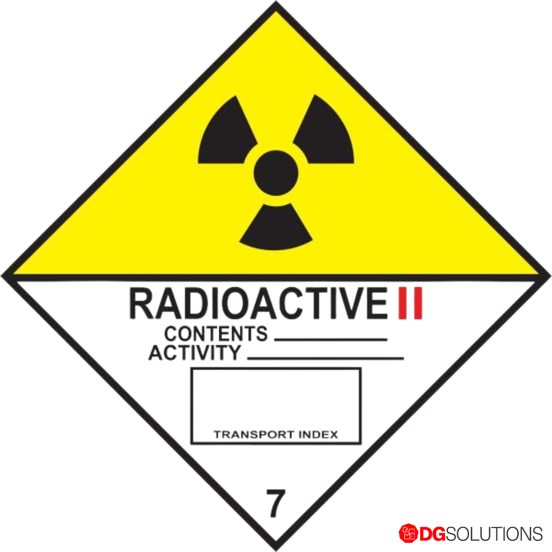 Class 7 Radioactive Category II Labels – Roll of 500 | DG Solutions NZ