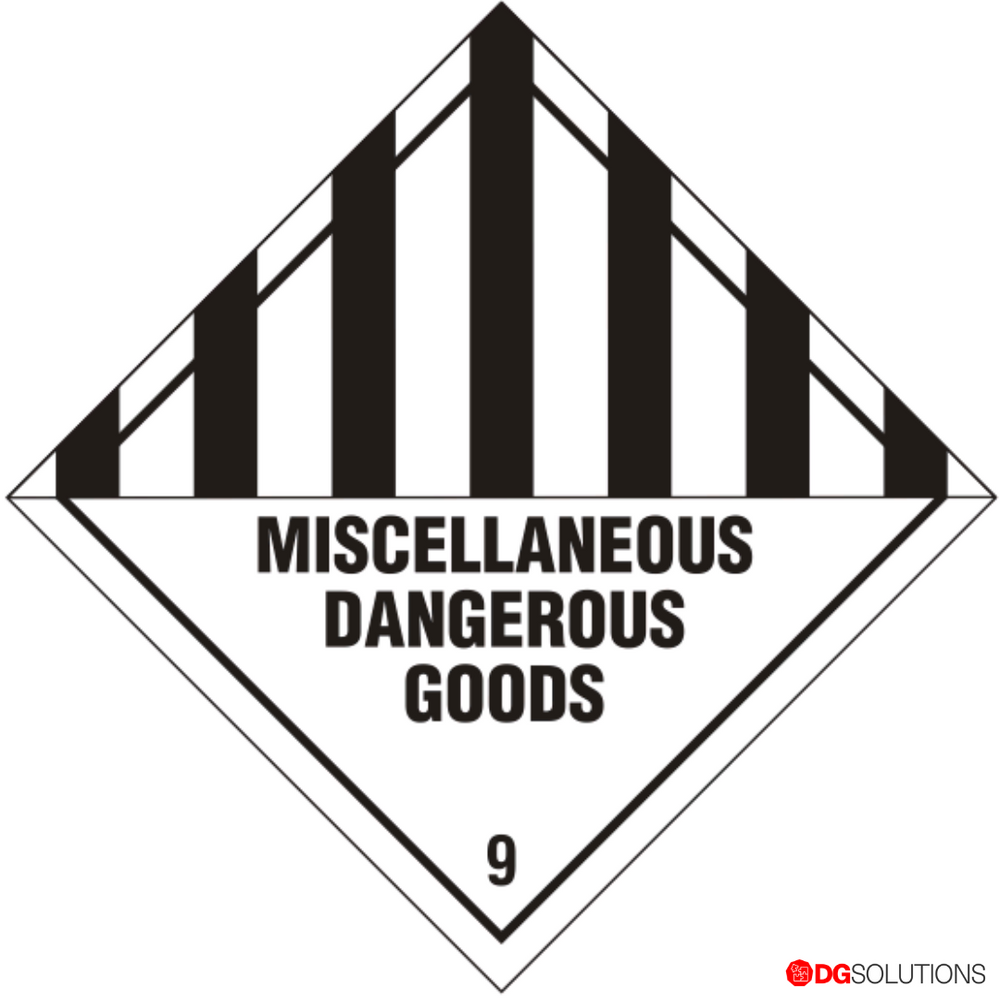 Class 9 Miscellaneous Dangerous Goods Label – 100mm x 100mm, Roll of 500