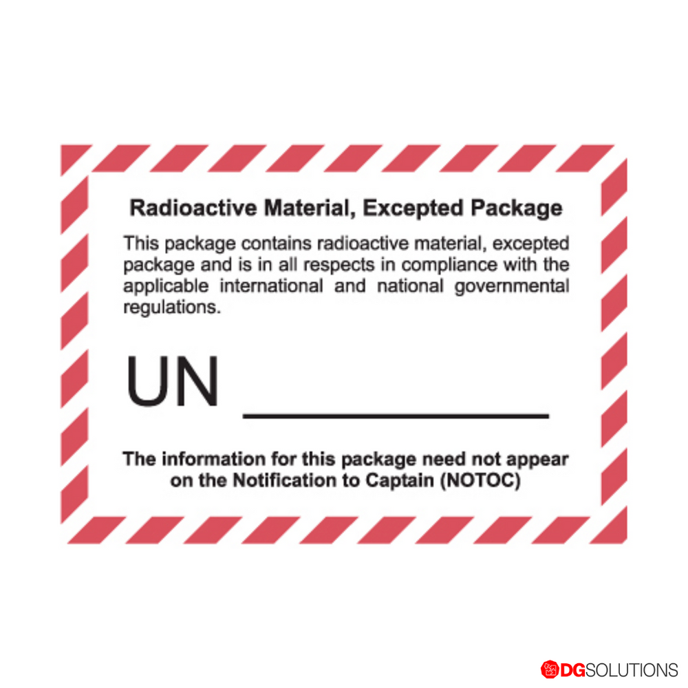 Excepted Quantity Package Label